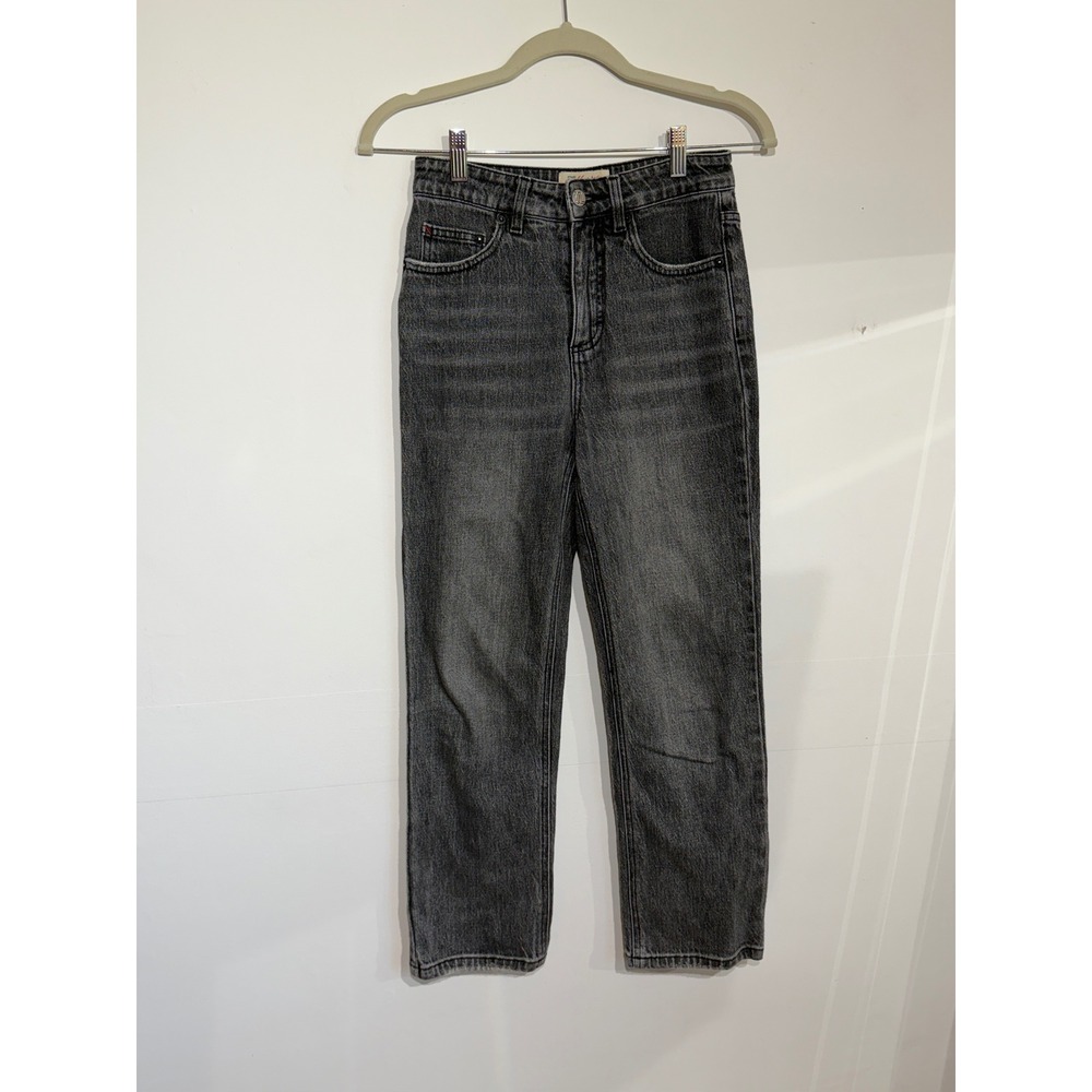 Marine Layer High Rise Straight Leg Jeans Faded Black Denim Size 0